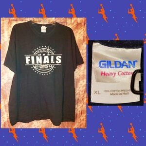 Gildan Blk/Wht/Silver San Antonio Spurs 2014 NBA Finals Print Knit T-shirt Sz XL